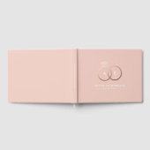 Modern Roos Gouden Trouwringen Monogram Gastenboek (Volledig)