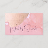 Modern roos gouden waterverf nagels visitekaartje (Voorkant)