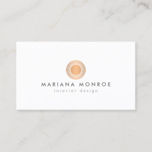  Modern Roos Gouden Zon Logo op Wit Visitekaartje