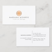  Modern Roos Gouden Zon Logo op Wit Visitekaartje (Voorkant / Achterkant)