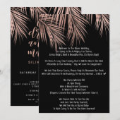 Modern roos gouden zwarte tropische palmboom bruil kaart (Voorkant / Achterkant)