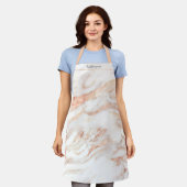 Modern Roos goudfolie marmer gepersonaliseerd Schort (Gedragen)