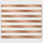 Modern Roos Goudfolie Strepen Trendy Bruiloft Cadeaupapier (Vlak)