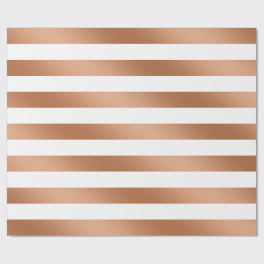 Modern Roos Goudfolie Strepen Trendy Bruiloft Cadeaupapier (Vlak)