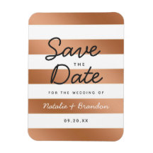 Modern Roos Goudfolie Strepen Trendy Save the Date