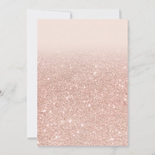 Modern roos goudglitter script 4 foto afstuderen kaart (Achterkant)