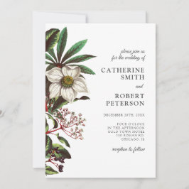 Modern  Roos met witte kerst Kaart