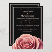 Modern Roos op zwart Kaart (Voorkant / Achterkant)