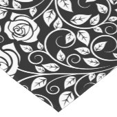 Modern Roos Patroon Monogram Initiaal Zwart Wit Korte Tafelloper (Hoek)