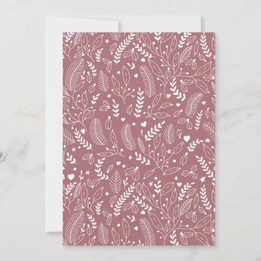 Modern Roos Pattern Joyful Holiday Foto Feestdagenkaart (Achterkant)