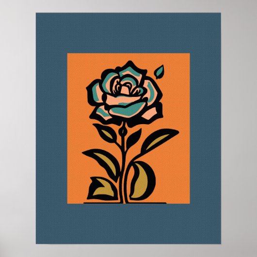 Modern Roos Revival: Bold Graphic Poster (Voorkant)