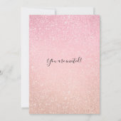 Modern Roos roze biet Mitzvah faux glitter Paint Kaart (Achterkant)