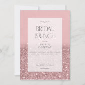 Modern Roos Roze Glam Glitter Bruidsbrunch Kaart (Voorkant)