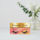 Modern Roos Roze & Gold Folie Lash Branding Visitekaartje (Staand voorkant)