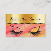 Modern Roos Roze & Gold Folie Lash Branding Visitekaartje (Voorkant)
