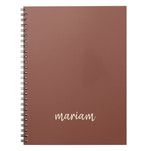 Modern Roos Taupe Trendy Script Name Monogram Notitieboek (Voorkant)