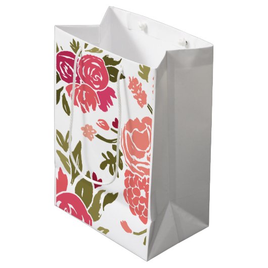 Modern Roos Tuin Cadeauzak Medium Cadeauzakje (Voorkant Gekanteld)