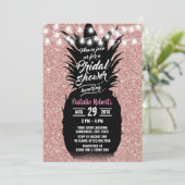 Modern Roos van ananas Gold Luau Vrijgezellenfeest Kaart (Staand voorkant)