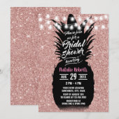 Modern Roos van ananas Gold Luau Vrijgezellenfeest Kaart (Voorkant / Achterkant)