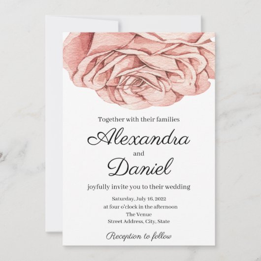 Modern Roos Weddenschap Kaart (Voorkant)