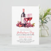 Modern Roos Wijnchampagne Galentine's Day Party Kaart (Staand voorkant)