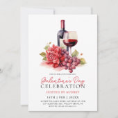 Modern Roos Wijnchampagne Galentine's Day Party Kaart (Voorkant)