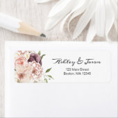 Modern Roos Wit Bloemen Retouradres Label (Insitu)