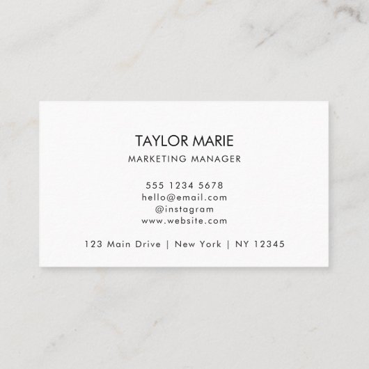 Modern Roos | zwart-wit Visitekaartje (Achterkant)