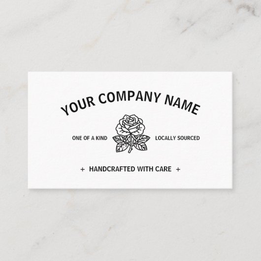 Modern Roos |  zwart-wit Visitekaartje (Voorkant)