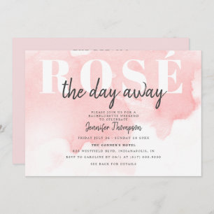 Modern Rosé de hele dag Blush Bachelorette Weekend Kaart