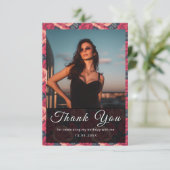 Modern Rose Flower Nature-Inspired Parties Bedankkaart (Staand voorkant)