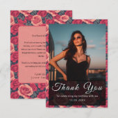 Modern Rose Flower Nature-Inspired Parties Bedankkaart (Voorkant / Achterkant)