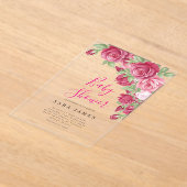 Modern Rose Garden Acrylic Baby Shower Invitation Acryl Uitnodigingen (Laagn)