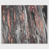 Modern rose gold abstract marbleized paint cadeaupapier (Vlak)