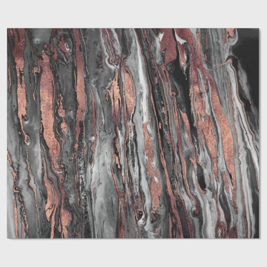 Modern rose gold abstract marbleized paint cadeaupapier (Vlak)