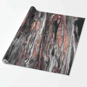 Modern rose gold abstract marbleized paint cadeaupapier