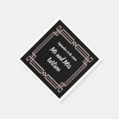 Modern Rose Gold Border Black Cocktail napkin Servet (Hoek)