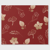 Modern rose gold flowers and leaves cadeaupapier (Vlak)