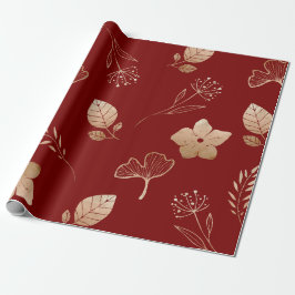 Modern rose gold flowers and leaves cadeaupapier