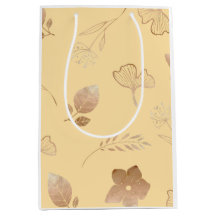 Modern rose gold flowers and leaves