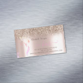 Modern Rose Gold Glitter Scissors Hair Magnetisch Visitekaartje (Voorbeeld)