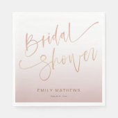 Modern Rose Gold Gradient Bridal Shower Servet (Voorkant)