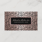 Modern Rose Gold Leopard Beauty Salon & Spa Visitekaartje (Voorkant)