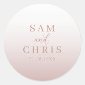 Modern Rose Gold Wedding Monogram Ronde Sticker (Voorkant)