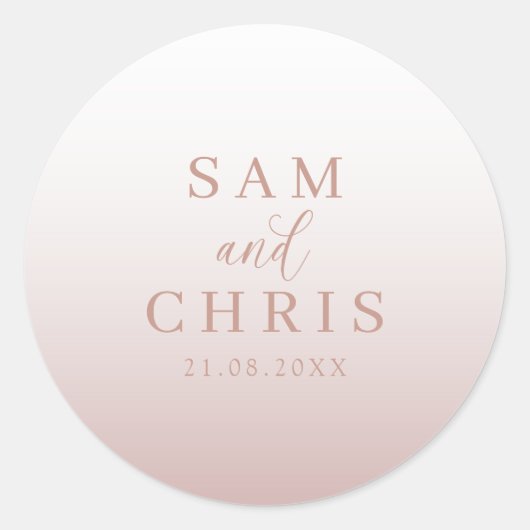 Modern Rose Gold Wedding Monogram  Ronde Sticker (Voorkant)