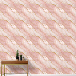 Modern Rose Quartz Marble Gold Behang