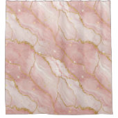 Modern Rose Quartz Marble Gold Douchegordijn (Voorkant)