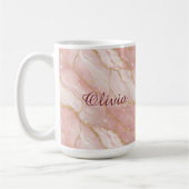 Modern Rose Quartz Marble Gold Glitter Koffiemok (Links)