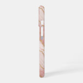 Modern Rose Quartz Marble Gold iPhone 16 Hoesje (Linkerkant)