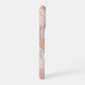 Modern Rose Quartz Marble Gold iPhone 16 Hoesje (Rechterkant)